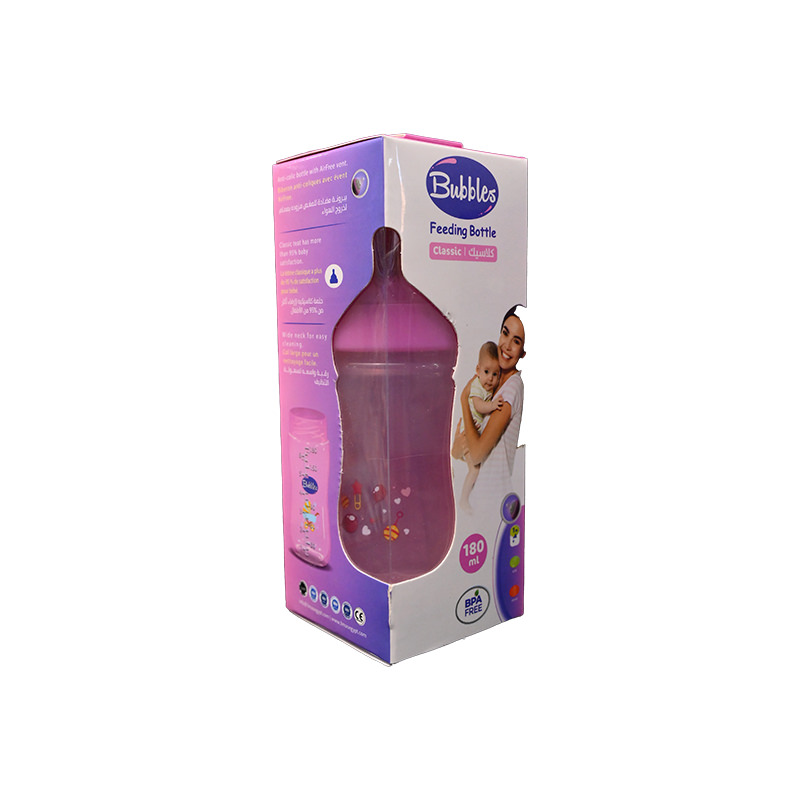 BUBBLES FEEDING BOTTLE CLASSIC ROSE 180 ML
