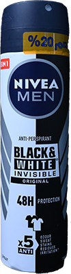 NIVEA INVISIBAL BLACK &WHITE M 150 ML 20% DISC