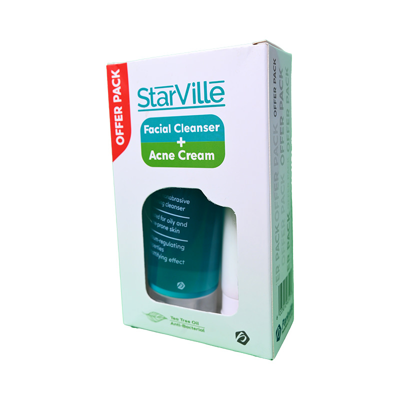 STARVILLE FACIAL CLEANSER GEL+ACNE CREAM SP.OFFER.