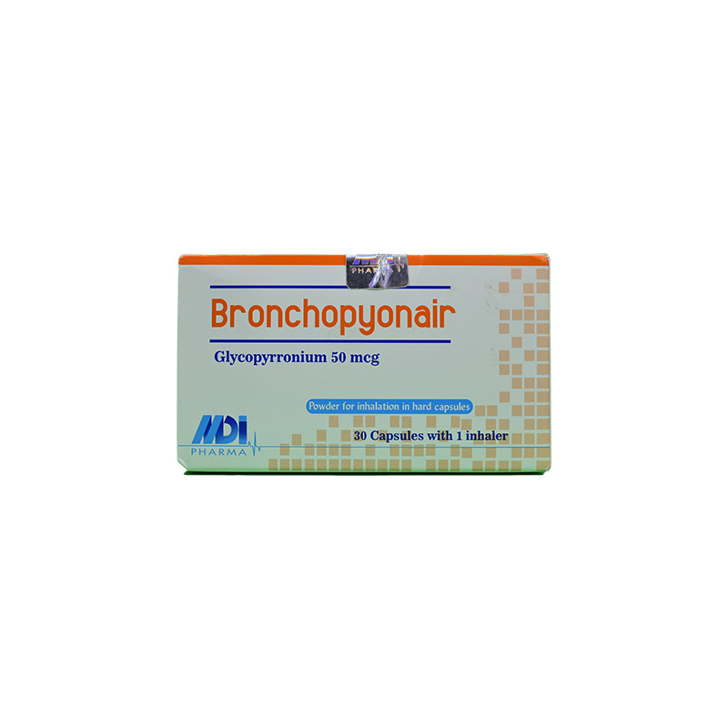BRONCHOPYONAIR 50MG 30 CAP + INHALER