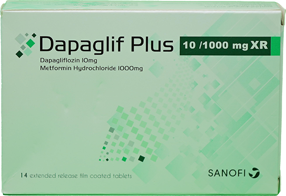 DAPAGLIF PLUS 10MG/1000 MG XR 14TAB