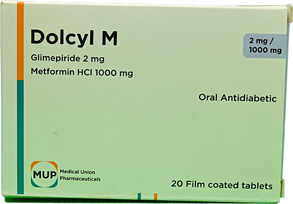 DOLCYL M 2MG/1000MG 20TAB