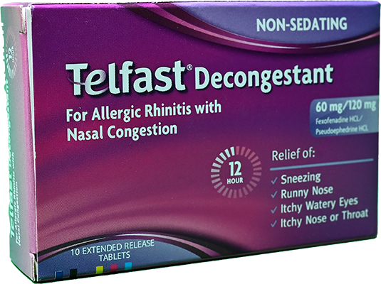 TELFAST DECONGESTANT 60MG/120MG 10TAB