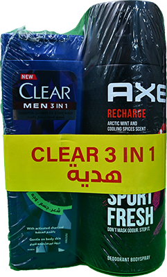 AXE RECHARGE SPRAY 150ML+CLEAR 90 SH SP.OFFER 1 BOX
