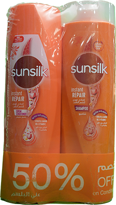 SUNSILK INSTANT REPA SH 350ML+COND 350ML SP.OFFER 1 BOX