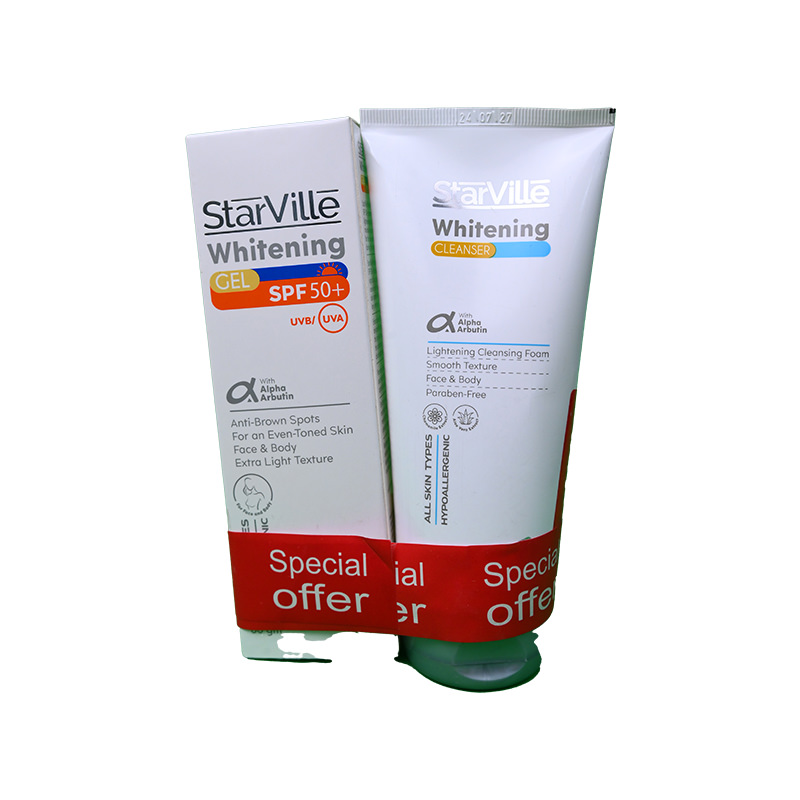 STARVILLE WHITENING GEL SPF50+STAR WH CLEANSER OFF 1 BOX
