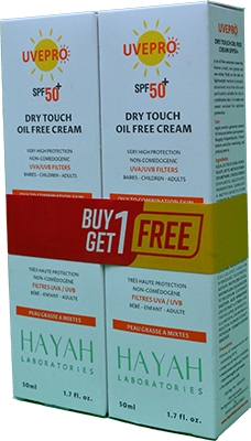 HAYAH UVEPRO SPF50 DRY TOUCH CR 50ML+1 SP OFFER 1 ONE UNIT