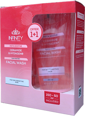 INFINITY INSTA SOOTH FACIAL WASH 150ML+50ML SP.OFF 1 BOX