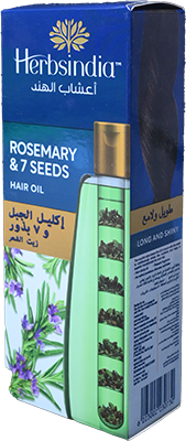 HERBSINDIA ROSEMARY&7 SEEDS HAIR OIL 180ML 1 BOX