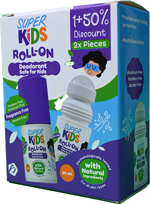 SUPER KIDS FRAGRANCE FREE ROLLON 30ML 2PCS SP.OFF 1 BOX