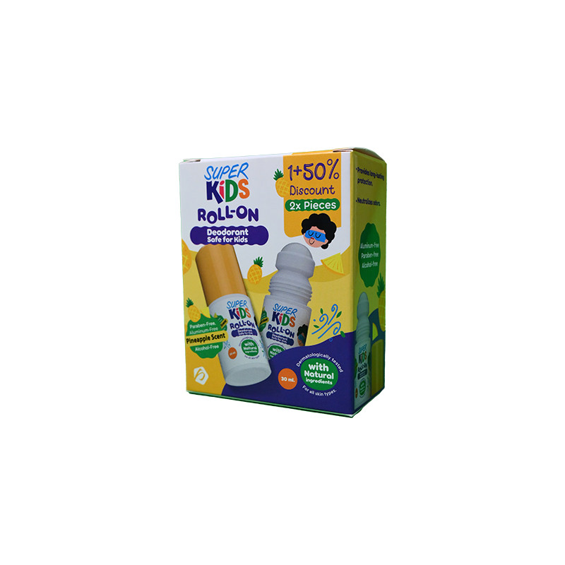 SUPER KIDS PINEAPPLE SCENT ROLLON 30ML 2PCS SP.OFF 1 BOX