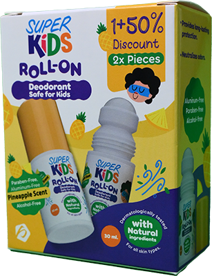 SUPER KIDS PINEAPPLE SCENT ROLLON 30ML 2PCS SP.OFF 1 BOX
