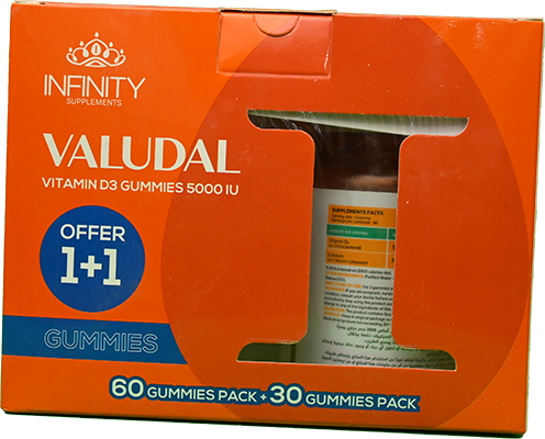 INFINITY VALUDAL VIT D3 60 GUM+VALUDAL 30 GUM OFF 1 BOX