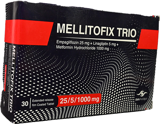 MELLITOFIX TRIO 25 /5/1000 MG TAB 3 STRIP 30 TAB