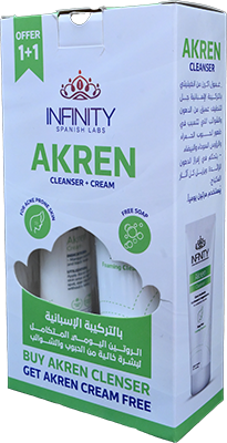 INFINITY AKREN CLEANSER 250 ML +AKREN CR 60GM OFF 1 BOX
