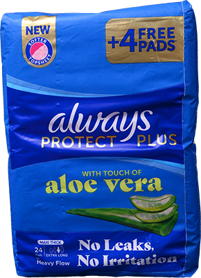 ALWAYS PROTECTPLUS MAXITHICK EX.LONG24+4PAD 1 BOX