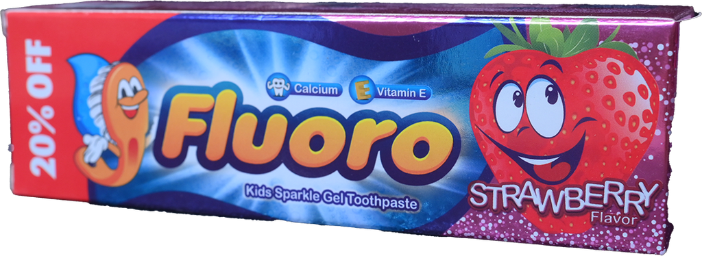 FLUORO KIDS GEL TOOTHPASTE STRAWBERRY 50GM DIS20% 1 BOX