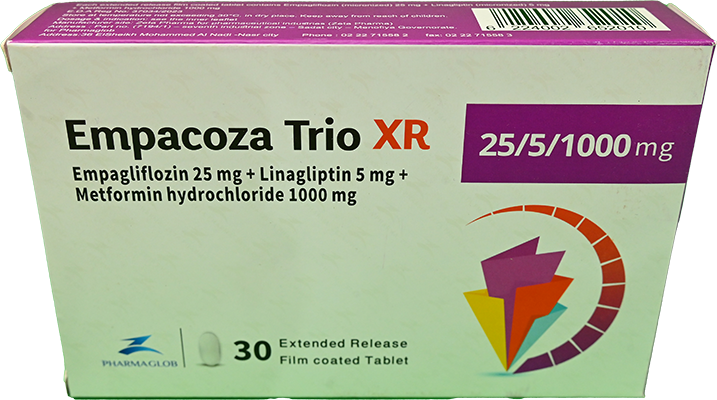 EMPACOZA TRIO XR 25/5/1000 MG TAB 3 STRIP 30 TAB