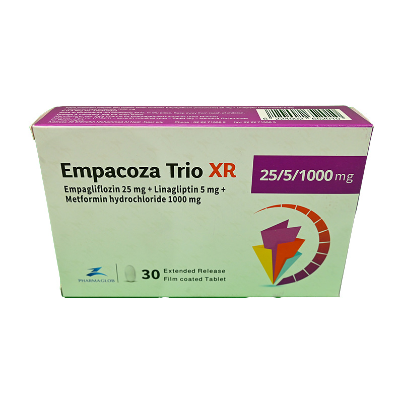 EMPACOZA TRIO XR 25/5/1000 MG TAB 3 STRIP 30 TAB