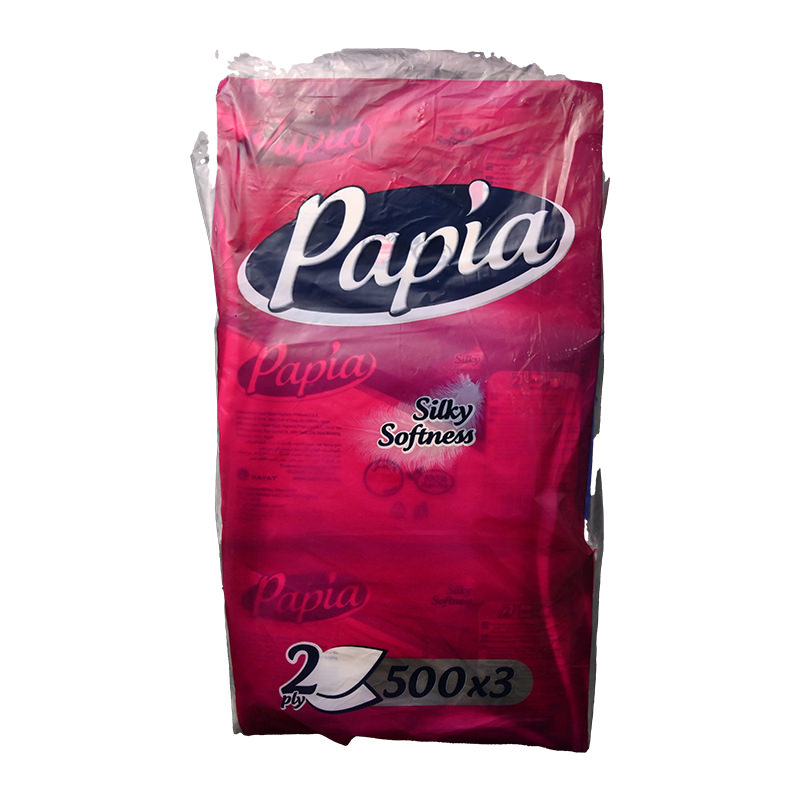 PAPIA SILKY SOFTNESS 2 PLY 500 TISSUES 3 PCS 1 BOX