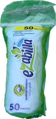 EZABILLA MAKE UP REMOVER COTTON PUDS 50 PIECES 1 BOX