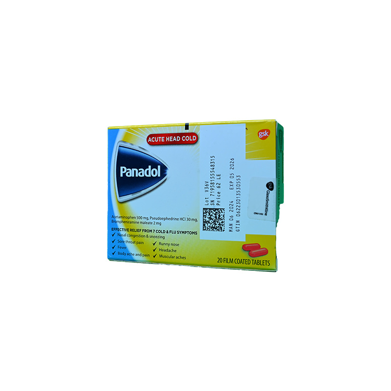 PANADOL ACUTE HEAD COLD TAB 2 STRIP 20 TAB