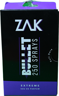 ZAK BULLET EXTREME EAU DE PARFUM 250 SPRAYS 25ML 1 BOX