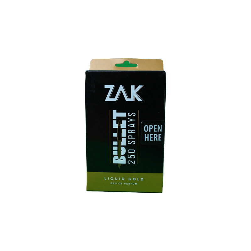 ZAK BULLET LIQUID GOLD PARFUM 250 SPRAYS 25ML 1 BOX