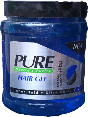 PURE HAIR GEL 600 GM ازرق 1 BOX