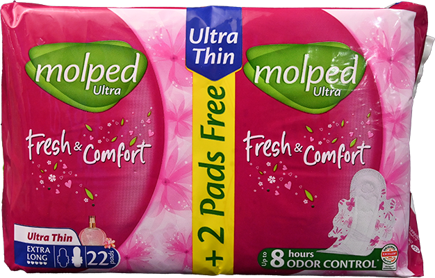 MOLPED FRESH&COM ULTRA THIN EX.LONG 22+2FREE 1 BOX