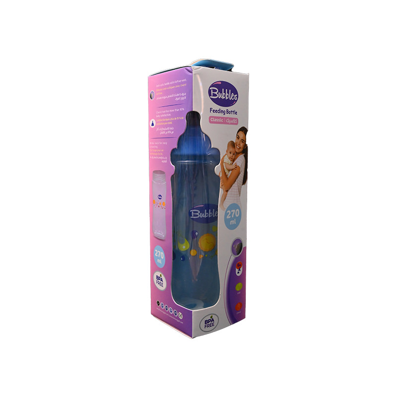 BUbbLES FEEDING BOTTLE CLASSIC 270ML (ازرق) 1 BOX