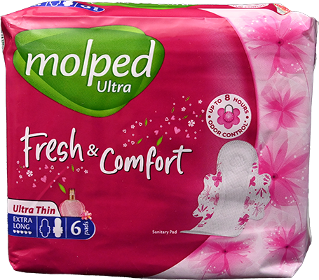 MOLPED FRESH&COM ULTRA THIN EX.LONG 6PADS 3268 1 BOX