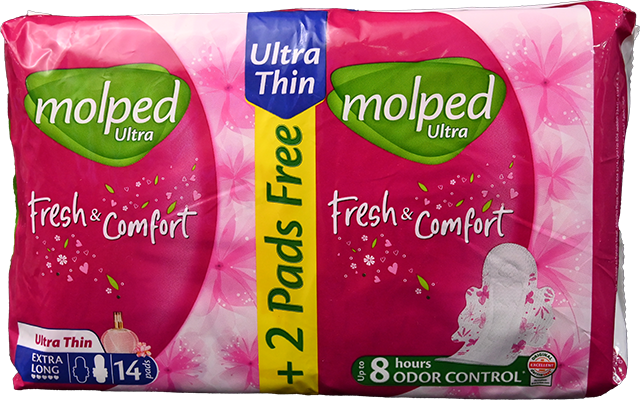 MOLPED FRESH&COM ULTRA THIN EX.LONG 14+2PADS 3282 1 BOX