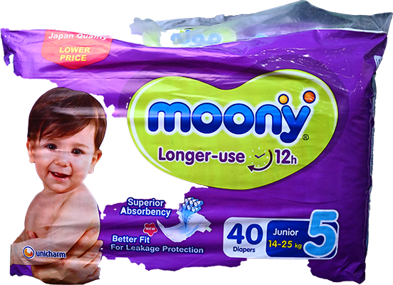 MOONY 40 DIAPERS SIZE 5 1 BOX