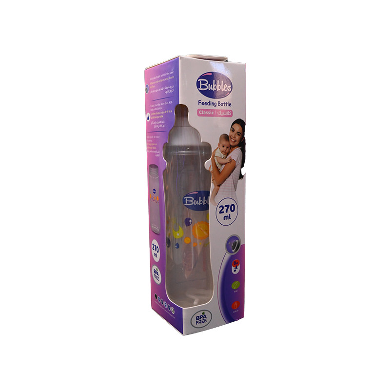 BUbbLES FEEDING BOTTLE CLASSIC 270ML (ابيض) 1 BOX
