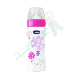 [66491] CHICCO BIBERON SILICON (4+MONTH) 330ML 8013 (GIRL)--