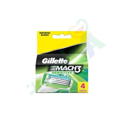 [52105] GILLETTE MACH 3 SENSITIVE BLADES 4  Piece