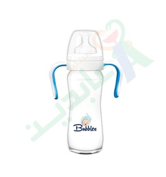 [39555] BUbbLES FEEDING BOTTLE CLASSIC HAND 260ML(WHITE)