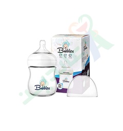 [16481] BUbbLES FEEDING BOTTLE NATURAL 150ML 8058 (WHITE)