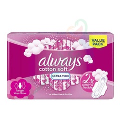 [64634] ALWAYS ULTRA THIN LONG COTTON WINGS 16 PAD
