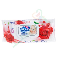 [94720] VIONA WET WIPES ROSE  120 Piece--