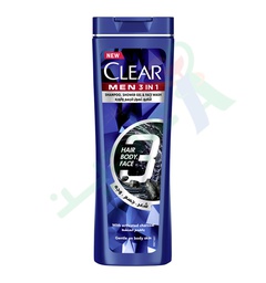 [101060] CLEAR MEN 3 IN 1 HAIR BODY FACE SHAMPOO 180 ML--