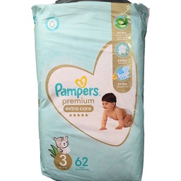 [104474] PAMPERS PREMIUM EXTRA CARE SIZE (3) 62 PCS