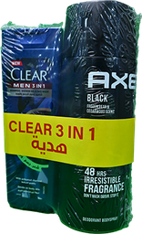 [111005] AXE BLACK SPRAY 150ML+CLEAR 90ML SHAM SP.OFFER 1 BOX