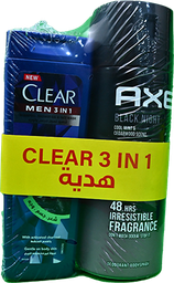 [111012] AXE BLACK NIGHT SPRAY 150ML+CLEAR 90 SH SP.OFFER 1 BOX