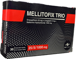 [109368] MELLITOFIX TRIO 25 /5/1000 MG TAB 3 STRIP 30 TAB