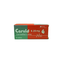 [109402] CARVID 6.25 MG TAB 3 STRIP 30 TAB