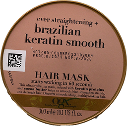 [109216] OGX BRAZILIAN KERATIN SMOOTH HAIR MASK 300 ML 1 ONE UNIT