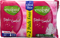 [107963] MOLPED FRESH&COM ULTRA THIN EX.LONG 22+2FREE 1 BOX