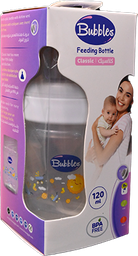 [107764] BUBBLES FEEDING BOTTLE CLASSIC WHITE 120 ML 1 BOX